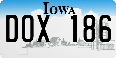 IA license plate DOX186