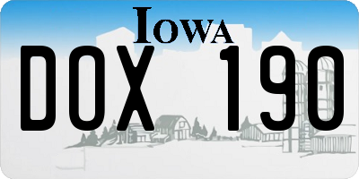 IA license plate DOX190