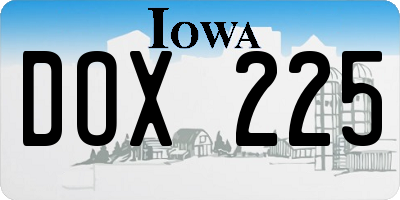 IA license plate DOX225