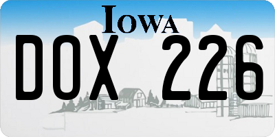 IA license plate DOX226