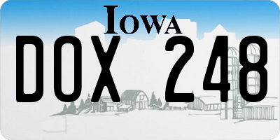 IA license plate DOX248