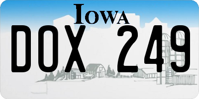 IA license plate DOX249