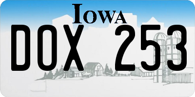 IA license plate DOX253
