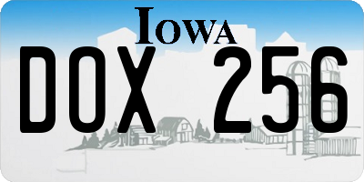 IA license plate DOX256