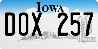 IA license plate DOX257