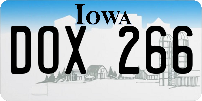 IA license plate DOX266