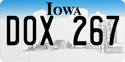 IA license plate DOX267