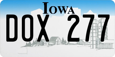 IA license plate DOX277