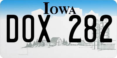 IA license plate DOX282