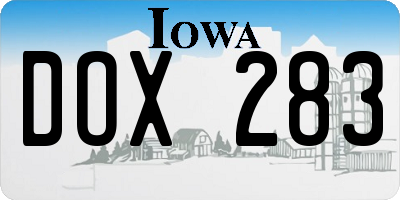 IA license plate DOX283