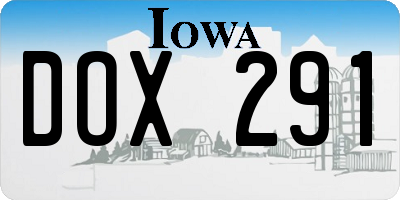 IA license plate DOX291