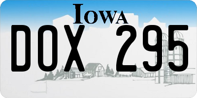 IA license plate DOX295