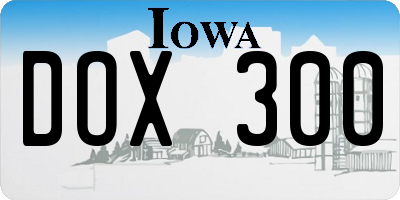 IA license plate DOX300