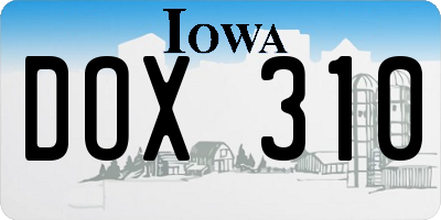 IA license plate DOX310