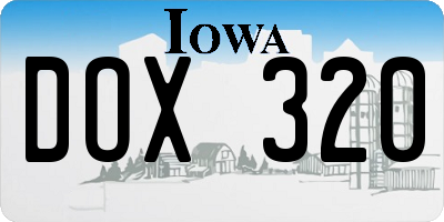 IA license plate DOX320