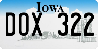 IA license plate DOX322