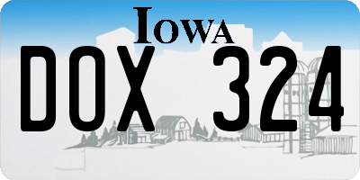 IA license plate DOX324
