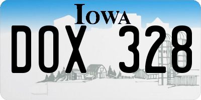 IA license plate DOX328