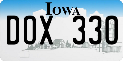 IA license plate DOX330