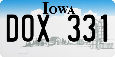 IA license plate DOX331