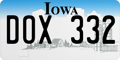 IA license plate DOX332