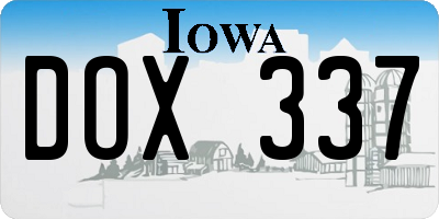 IA license plate DOX337