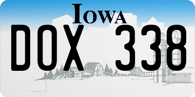 IA license plate DOX338