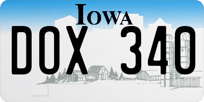 IA license plate DOX340