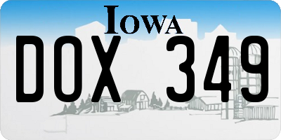IA license plate DOX349