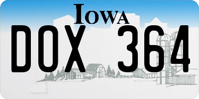 IA license plate DOX364