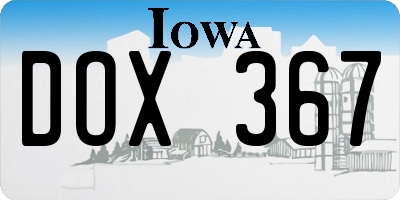 IA license plate DOX367