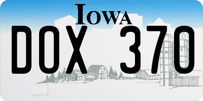 IA license plate DOX370