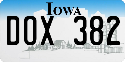 IA license plate DOX382