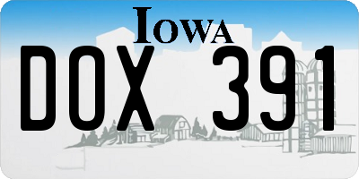 IA license plate DOX391