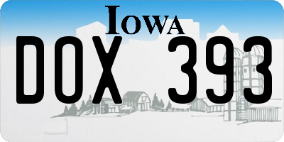 IA license plate DOX393