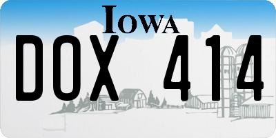 IA license plate DOX414