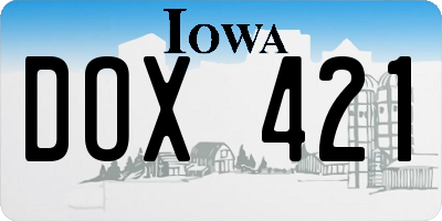IA license plate DOX421