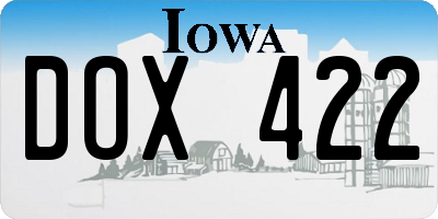 IA license plate DOX422