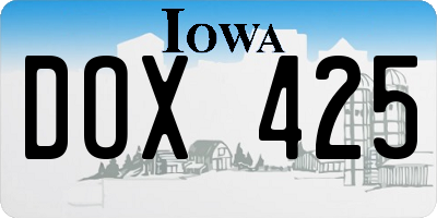 IA license plate DOX425