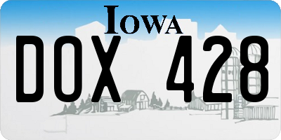 IA license plate DOX428