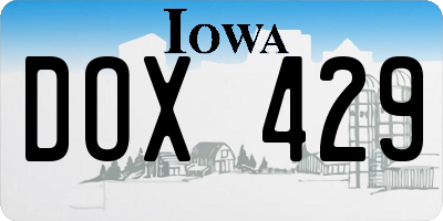 IA license plate DOX429