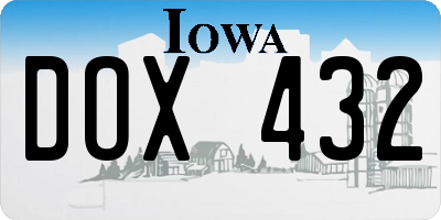 IA license plate DOX432