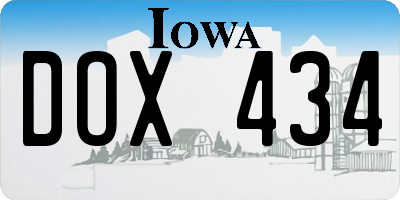IA license plate DOX434
