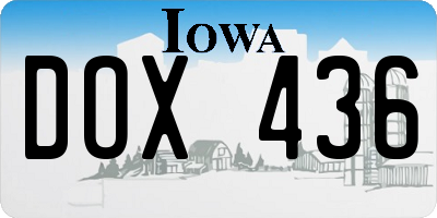 IA license plate DOX436