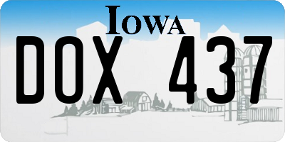 IA license plate DOX437