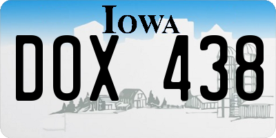 IA license plate DOX438