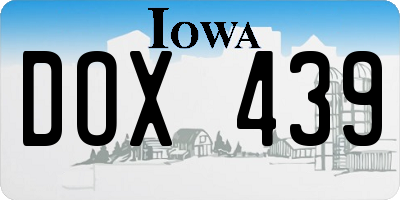 IA license plate DOX439