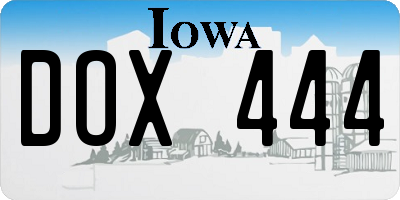 IA license plate DOX444