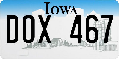 IA license plate DOX467