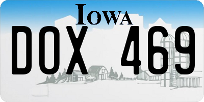 IA license plate DOX469